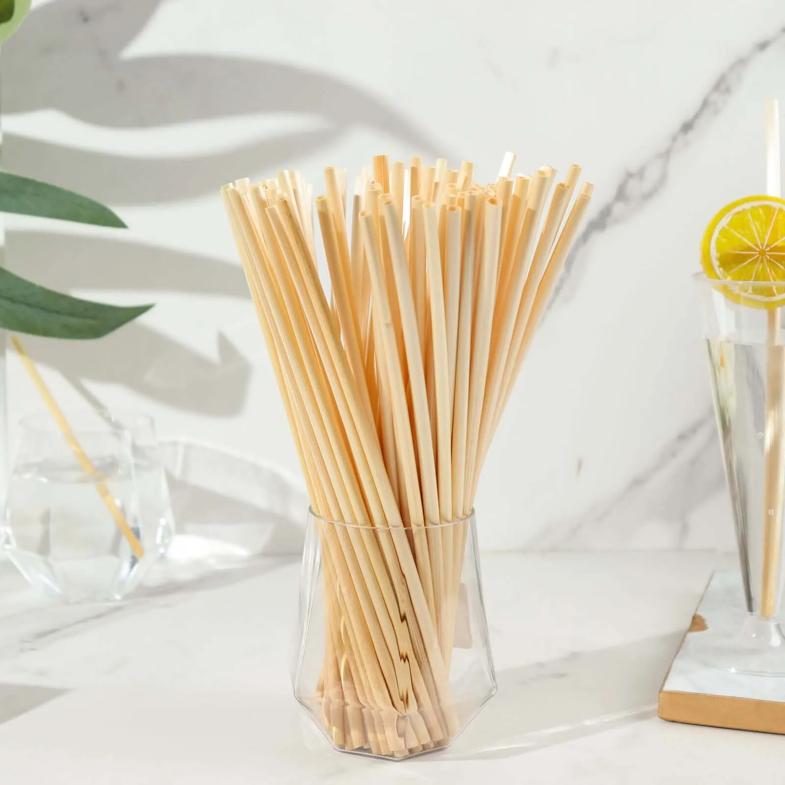 100 Pack Compostable Plant Based Disposable 100% Plastic FREE Straws, Eco-Friendly Wheat Drinking Straws 9"