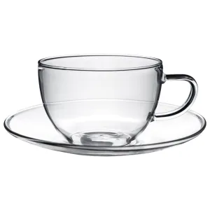 260ml Maximus Glass Cappuccino Cup & Saucer Set - By Argon Tableware