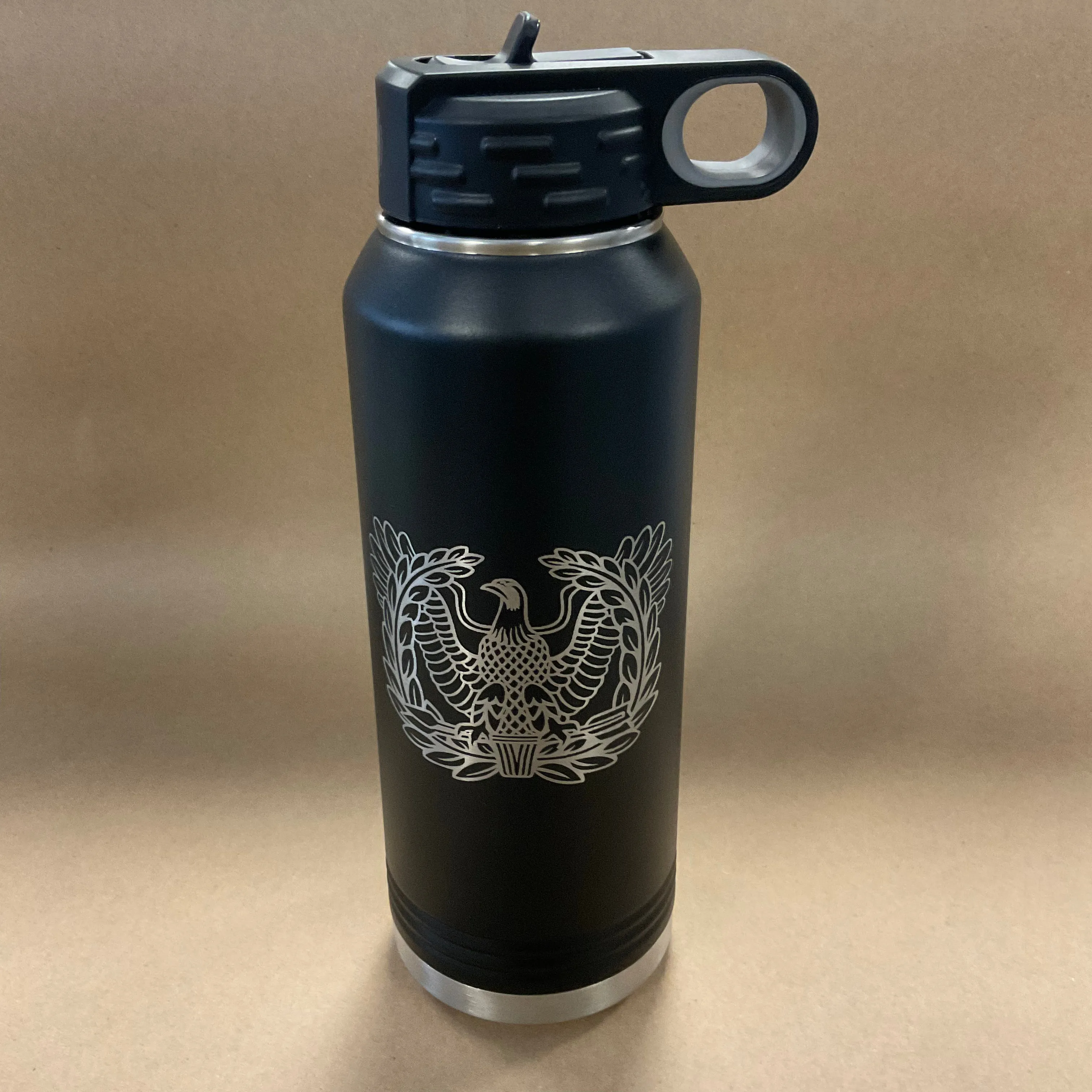 32oz Water Bottle with etched Warrant Insignia