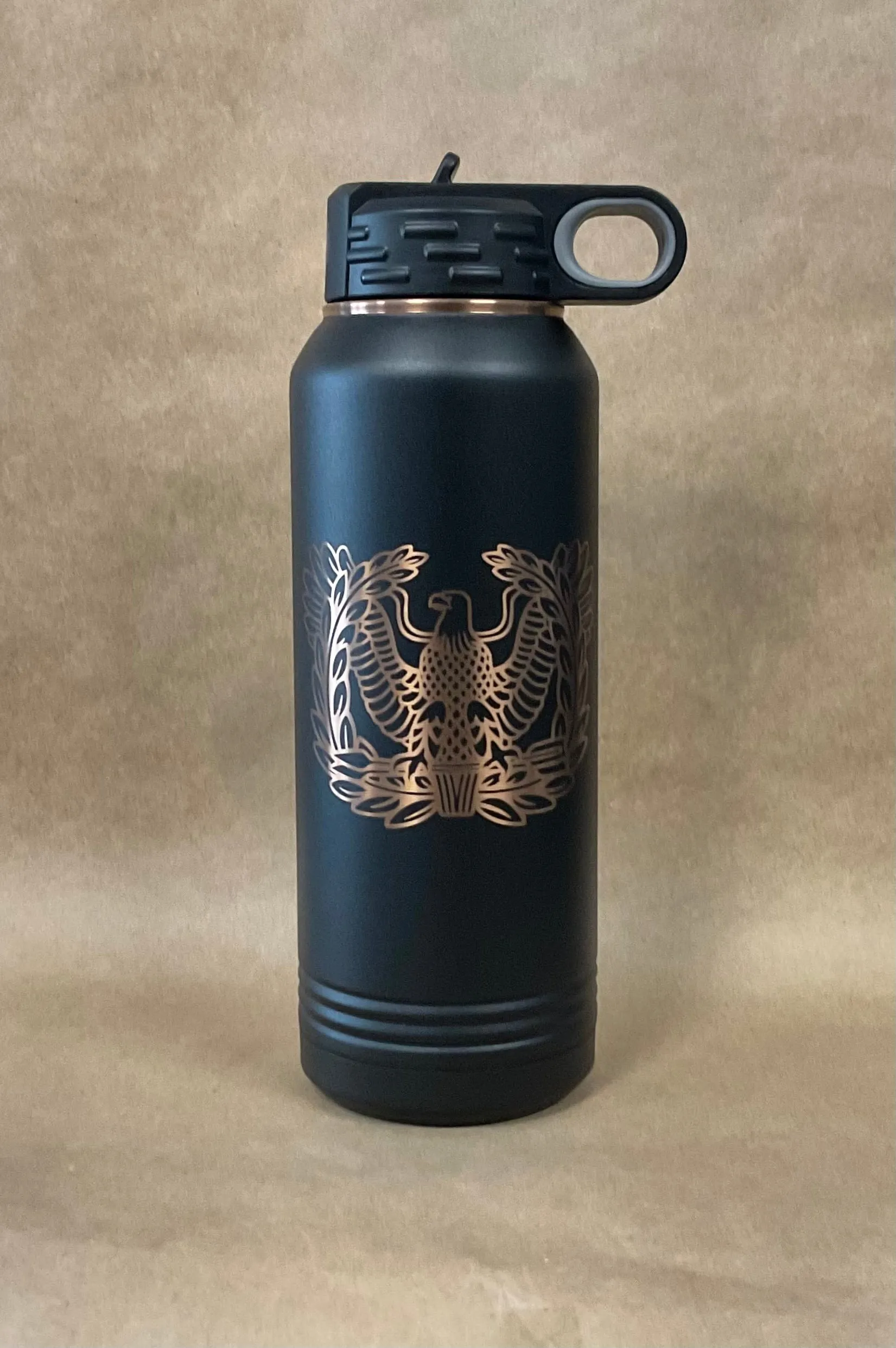 32oz Water Bottle with etched Warrant Insignia