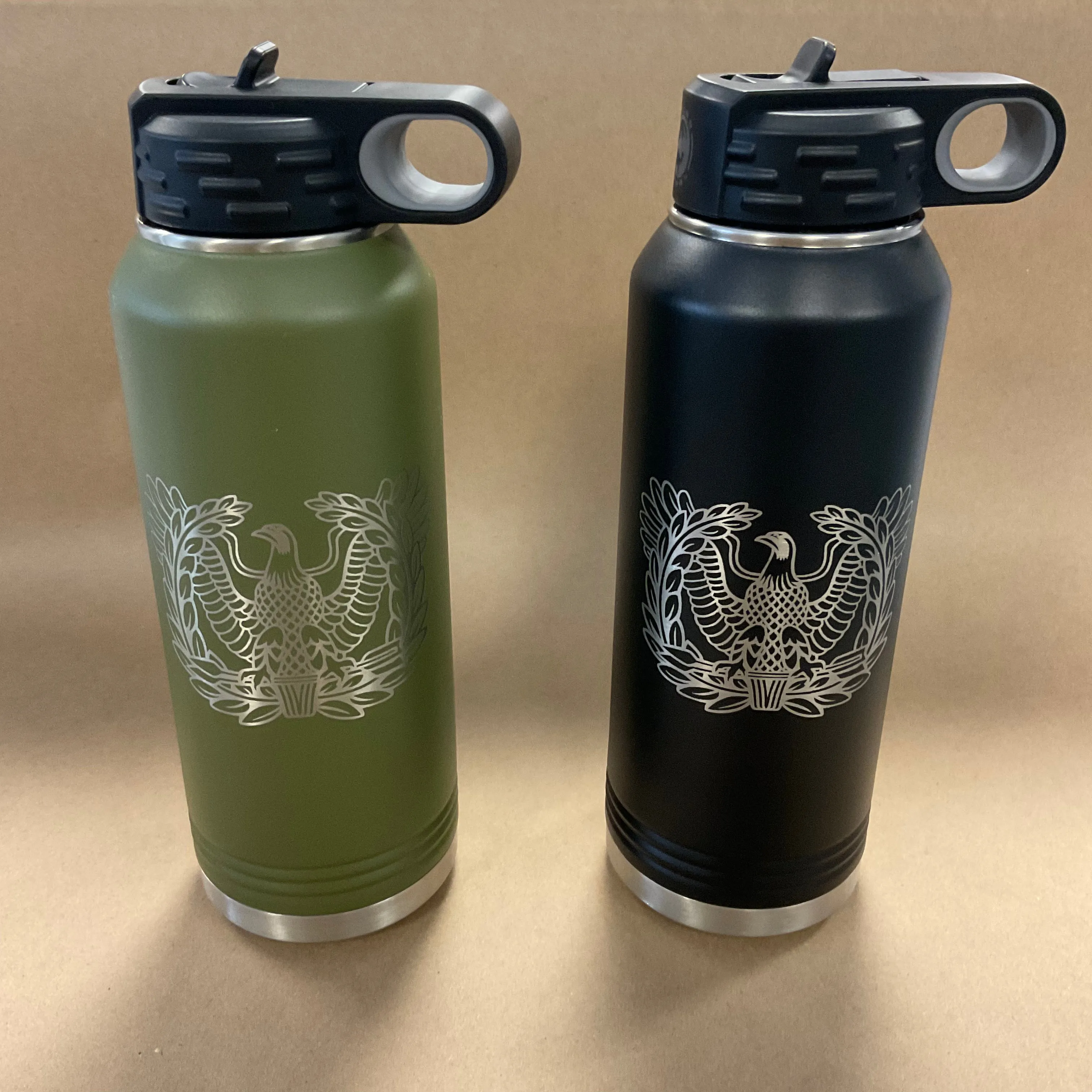 32oz Water Bottle with etched Warrant Insignia