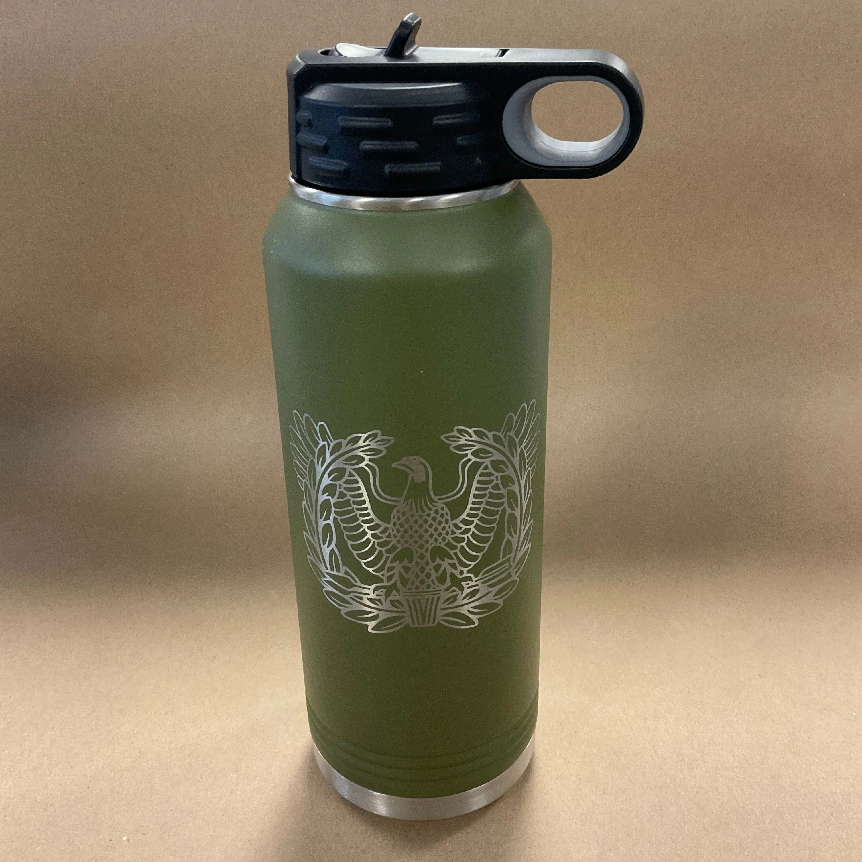 32oz Water Bottle with etched Warrant Insignia