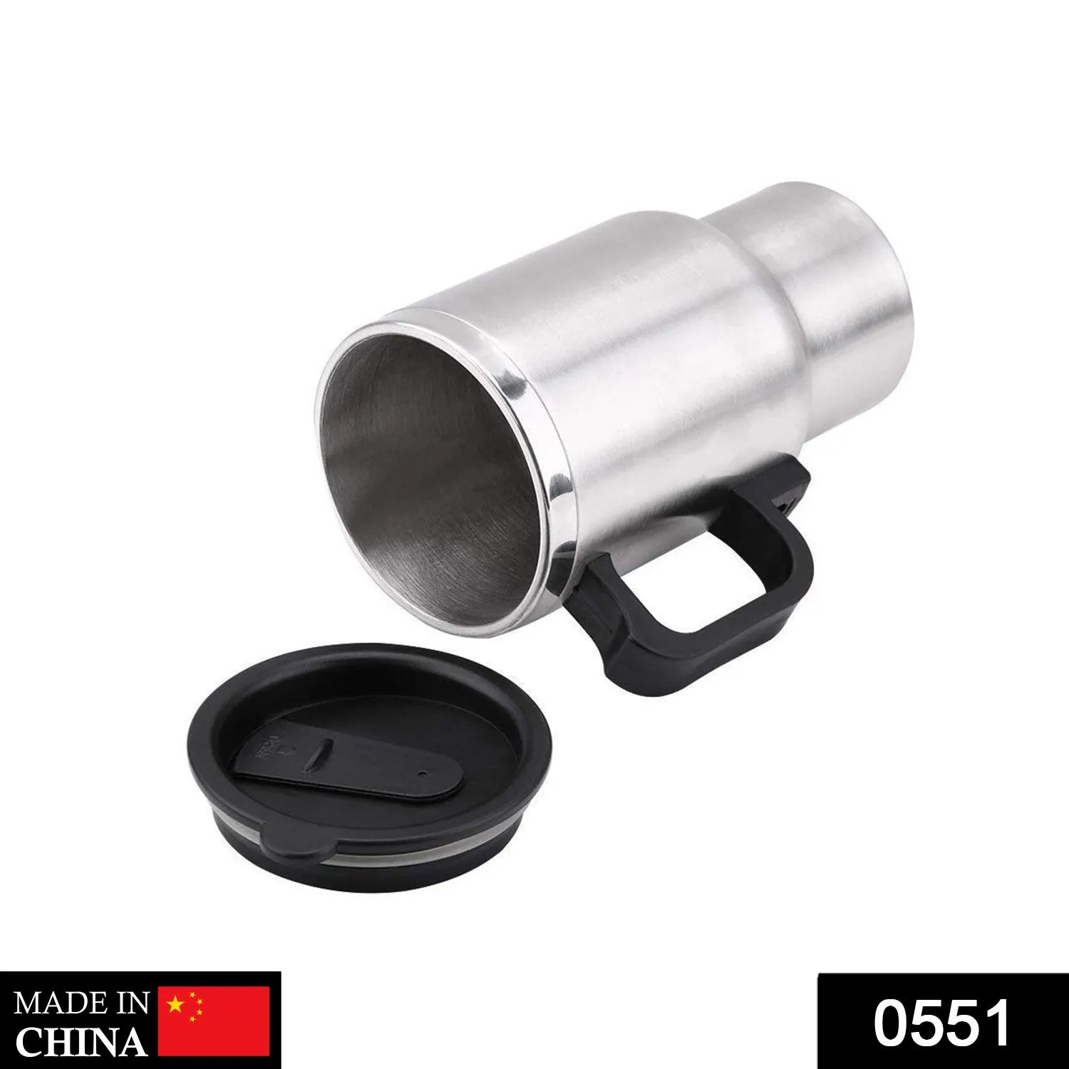 551 -12V Car Charging Electric Kettle Mug (Silver)