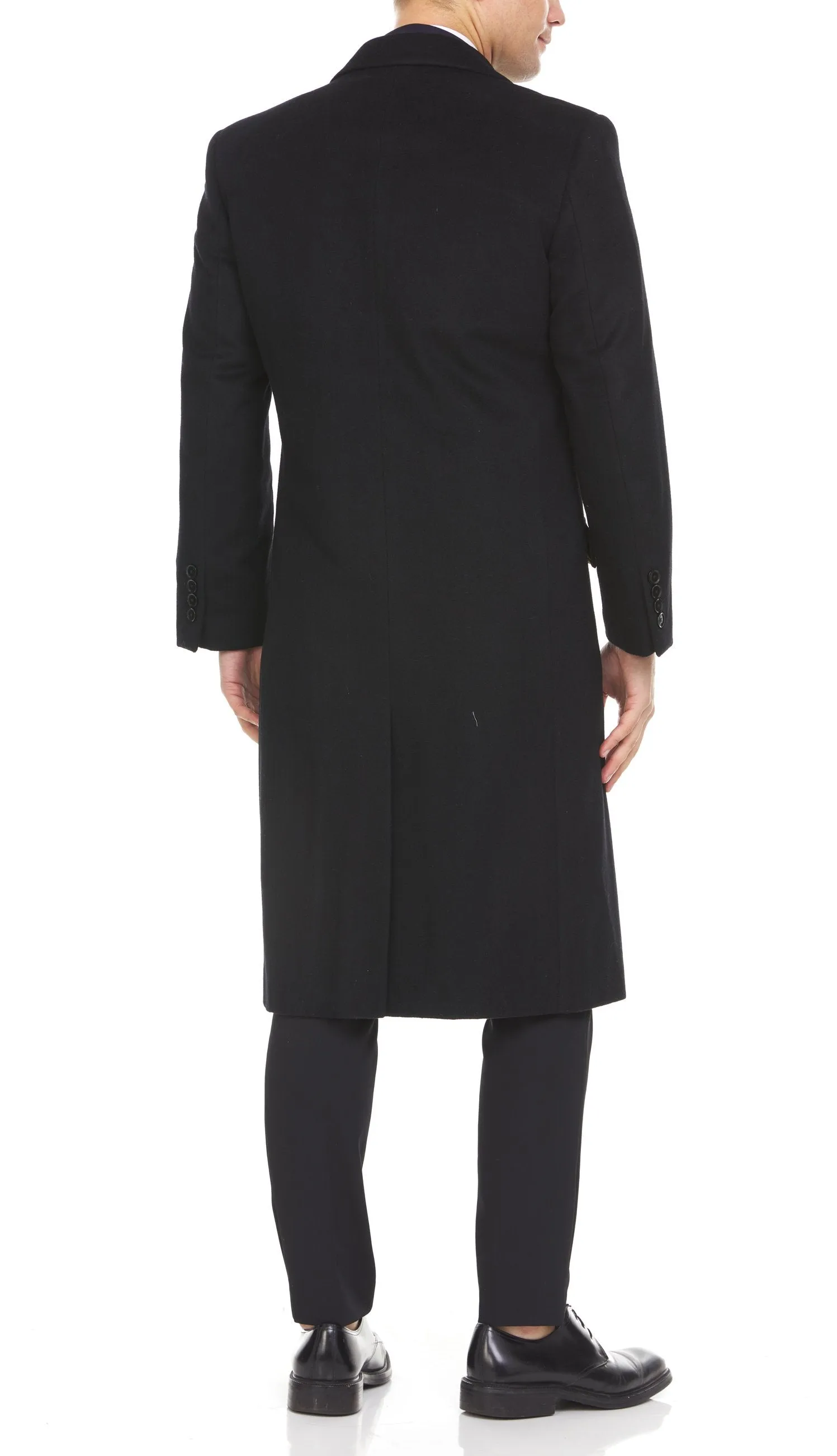 Adam Baker Men's Overcoat Double Breasted Luxury Wool/Cashmere Full Length Topcoat