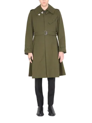 Alexander McQueen Illustration-Printed Belted Trench Coat