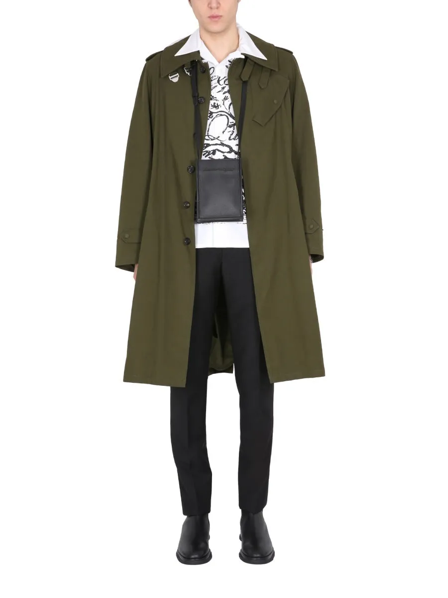 Alexander McQueen Illustration-Printed Belted Trench Coat