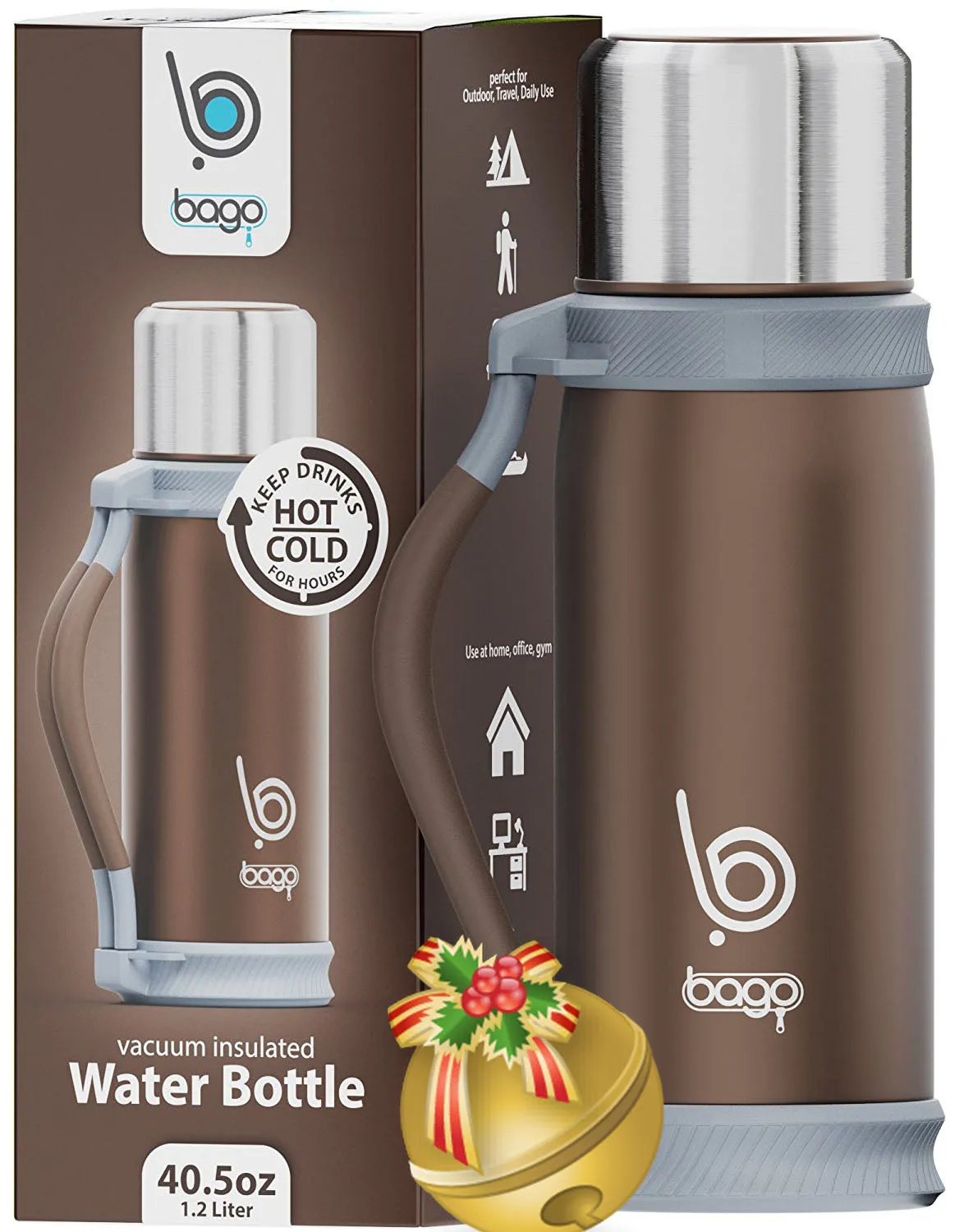 Bago Stainless Steel Double Wall Insulated Personal Sports Water Bottle