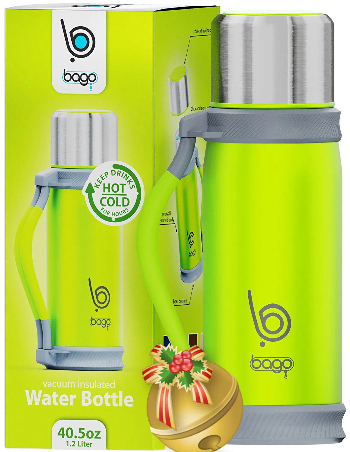 Bago Stainless Steel Double Wall Insulated Personal Sports Water Bottle