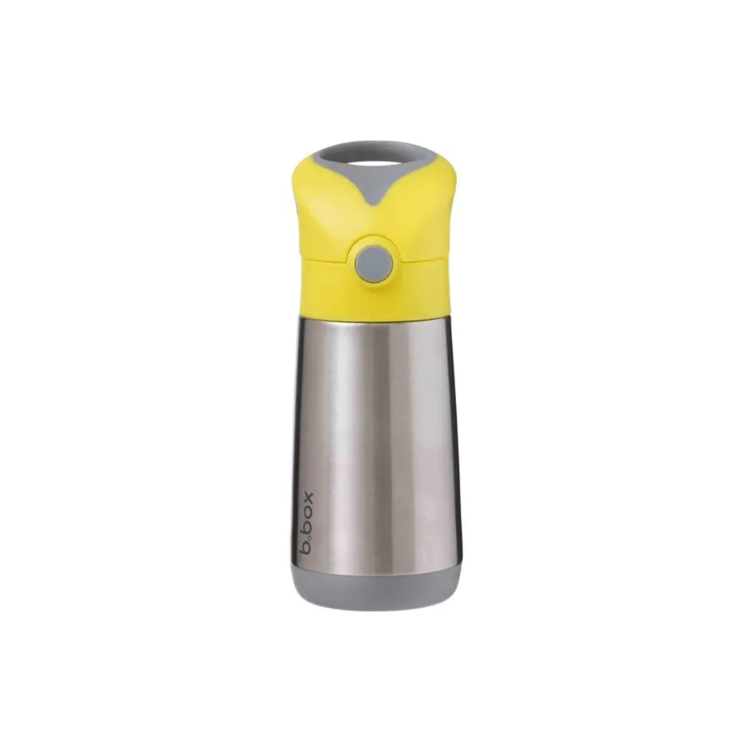 B.Box Insulated Straw Sipper - Lemon Sherbet Yellow Grey