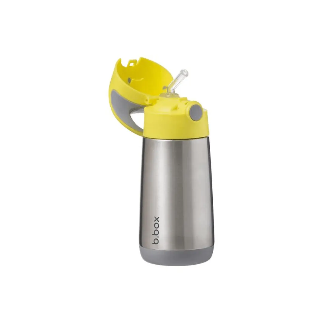 B.Box Insulated Straw Sipper - Lemon Sherbet Yellow Grey