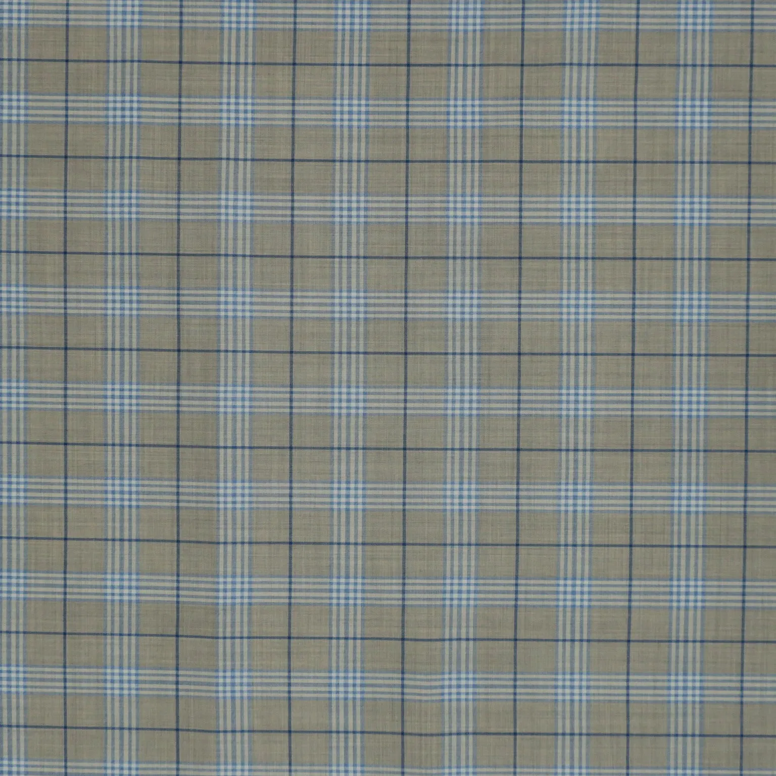 Beige and Blue Tartan Super 130's Blue Shine Blend Ariston Fabric