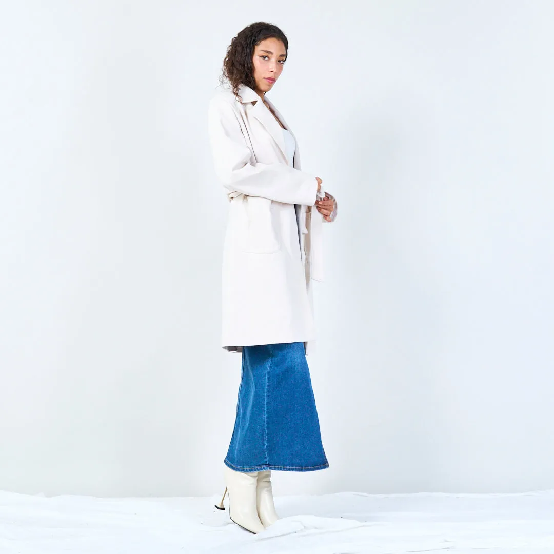 Belted longline coat wholesale