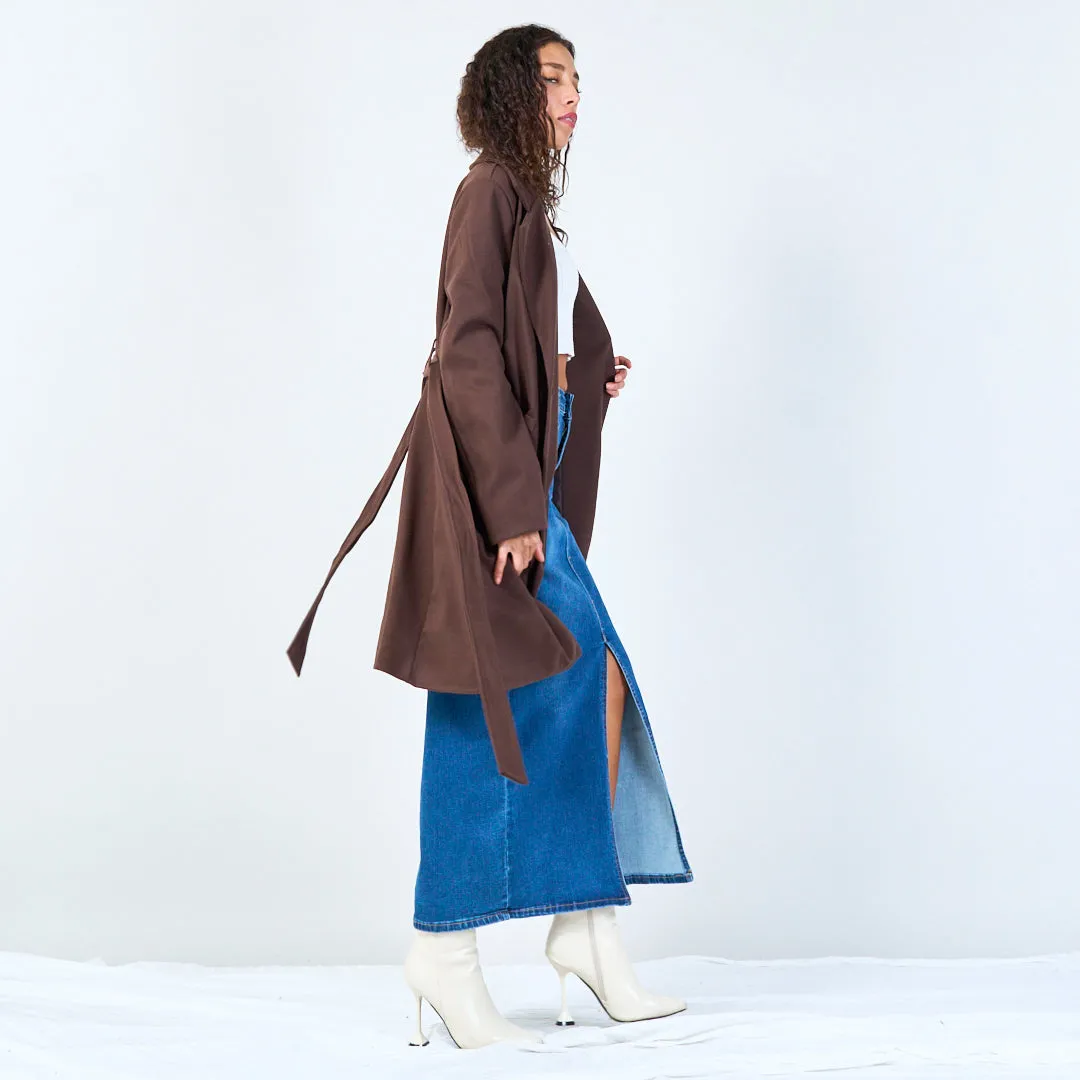 Belted longline coat wholesale