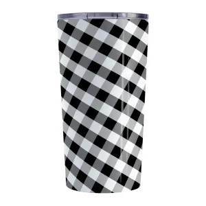 Black and White Gingham Tumbler Cup