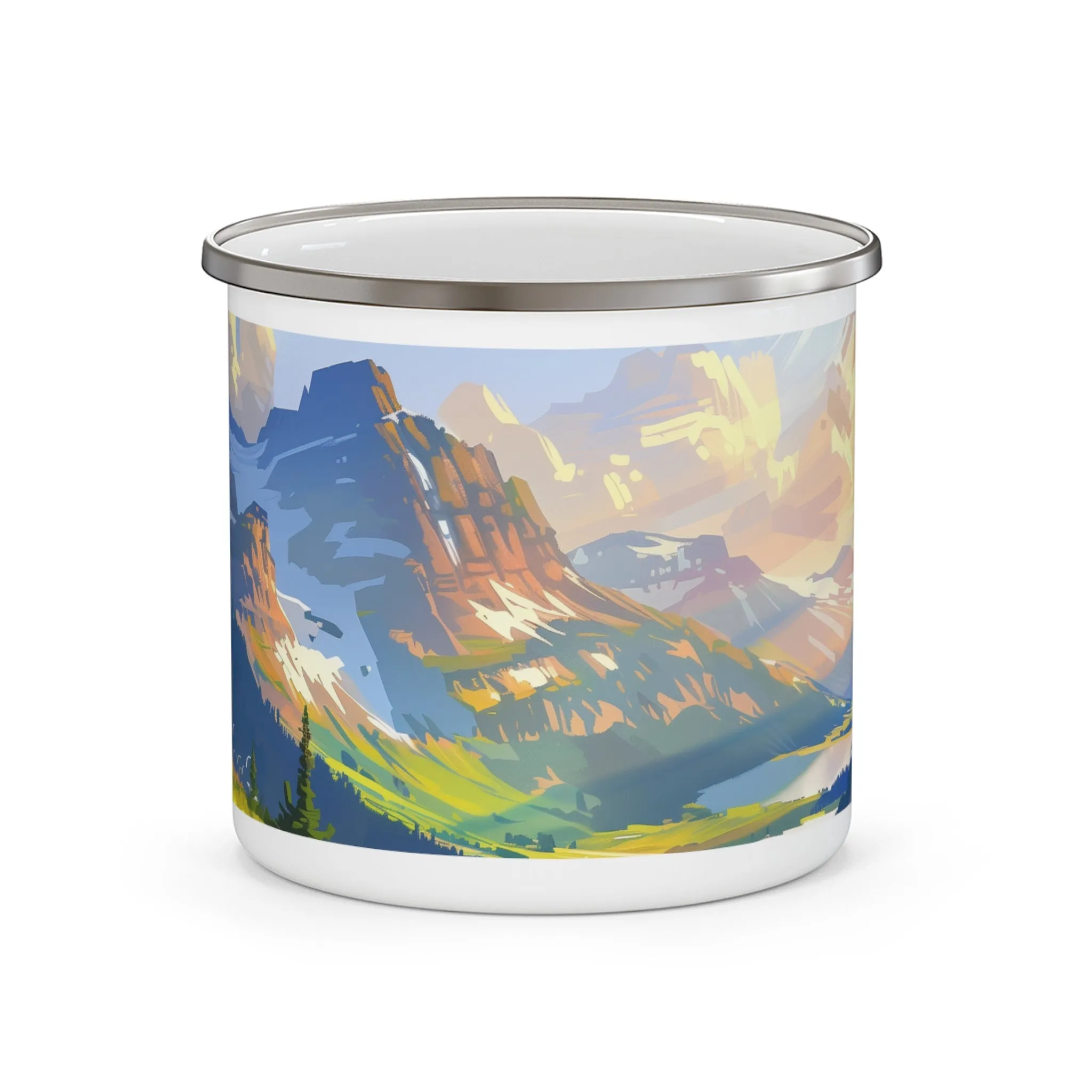 Camping Mug with Glacier National Park Design, 12oz Coffee Cup