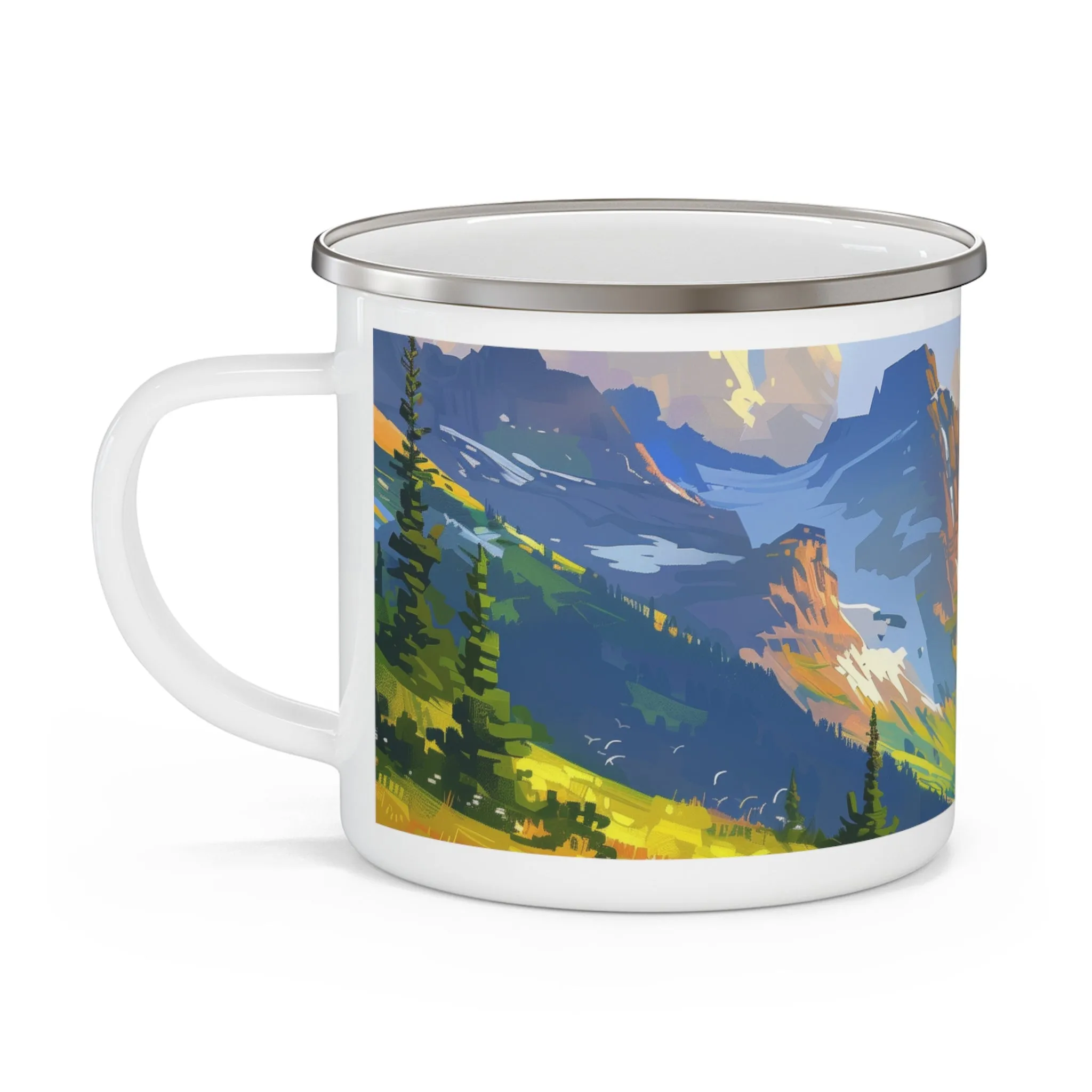 Camping Mug with Glacier National Park Design, 12oz Coffee Cup