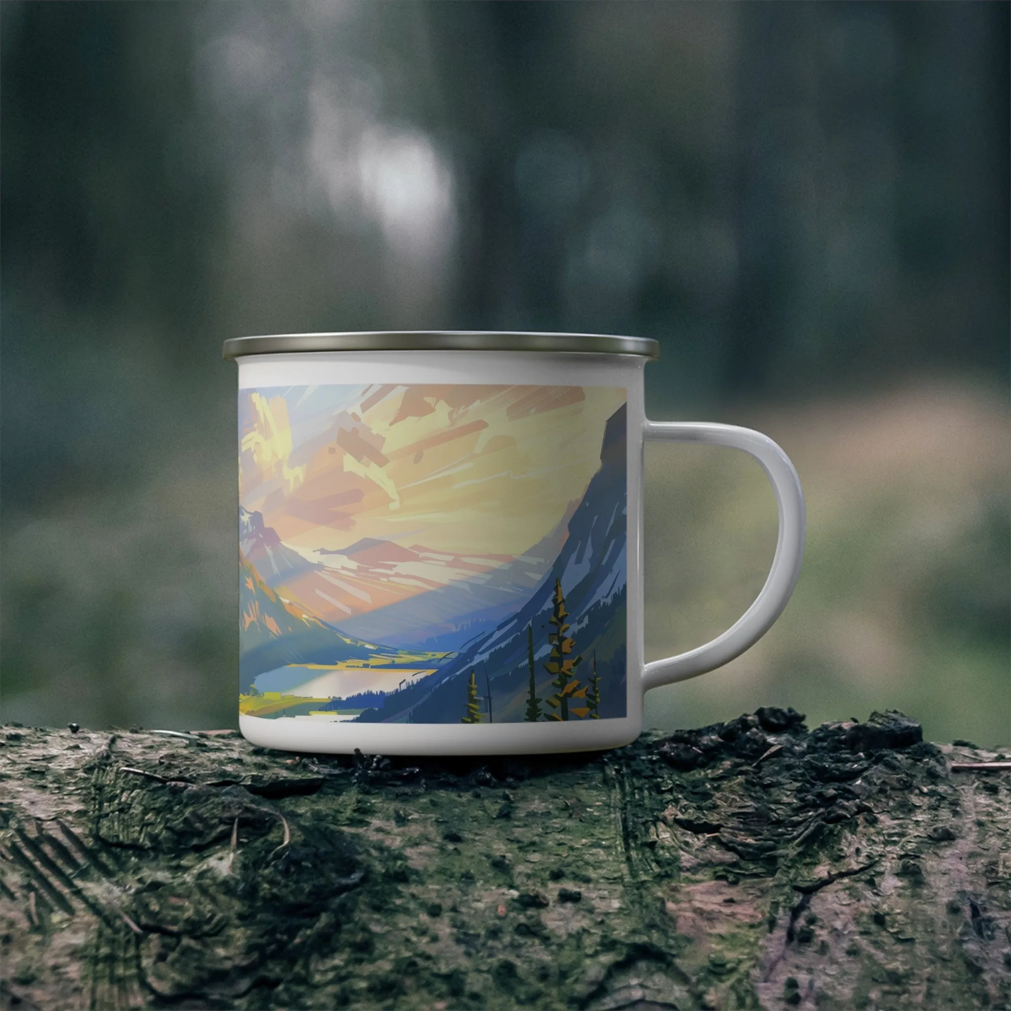 Camping Mug with Glacier National Park Design, 12oz Coffee Cup