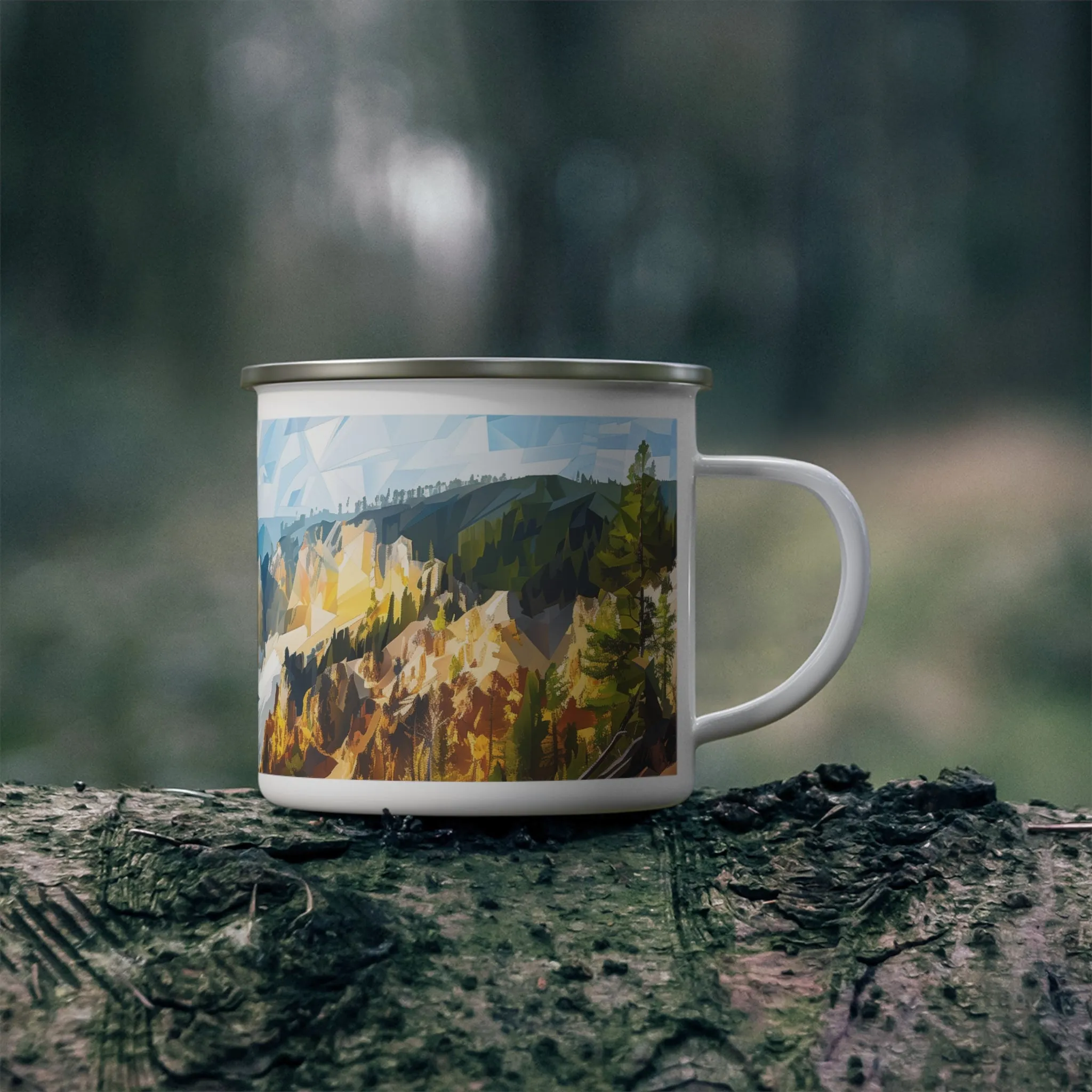 Camping Mug with Yellowstone National Park Design, 12oz Coffee Cup