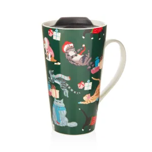 Cat Travel Mug W Lid