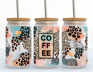 Cheetah Coffee 16 oz Libby Glass