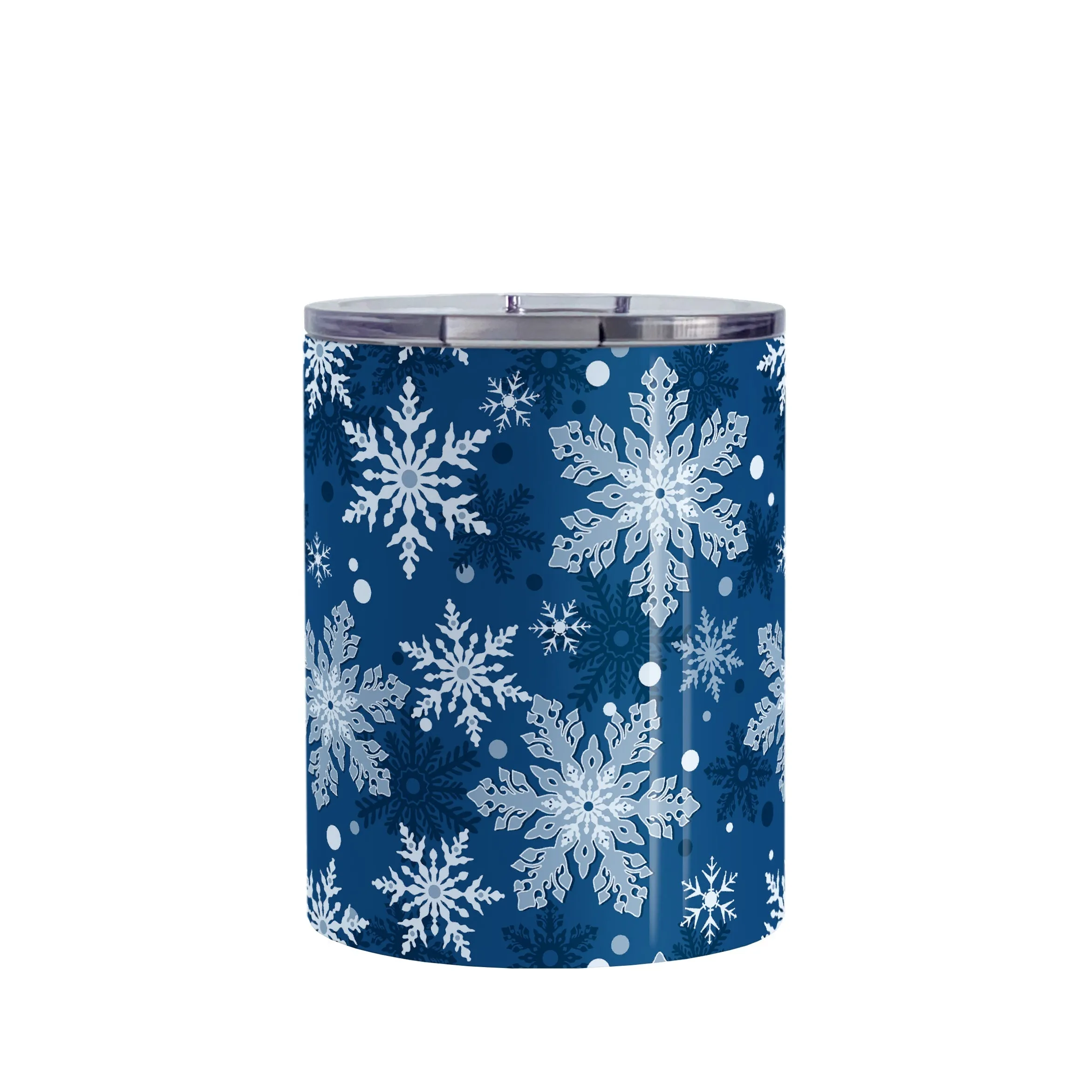 Classic Blue Snowflake Pattern Winter Tumbler Cup