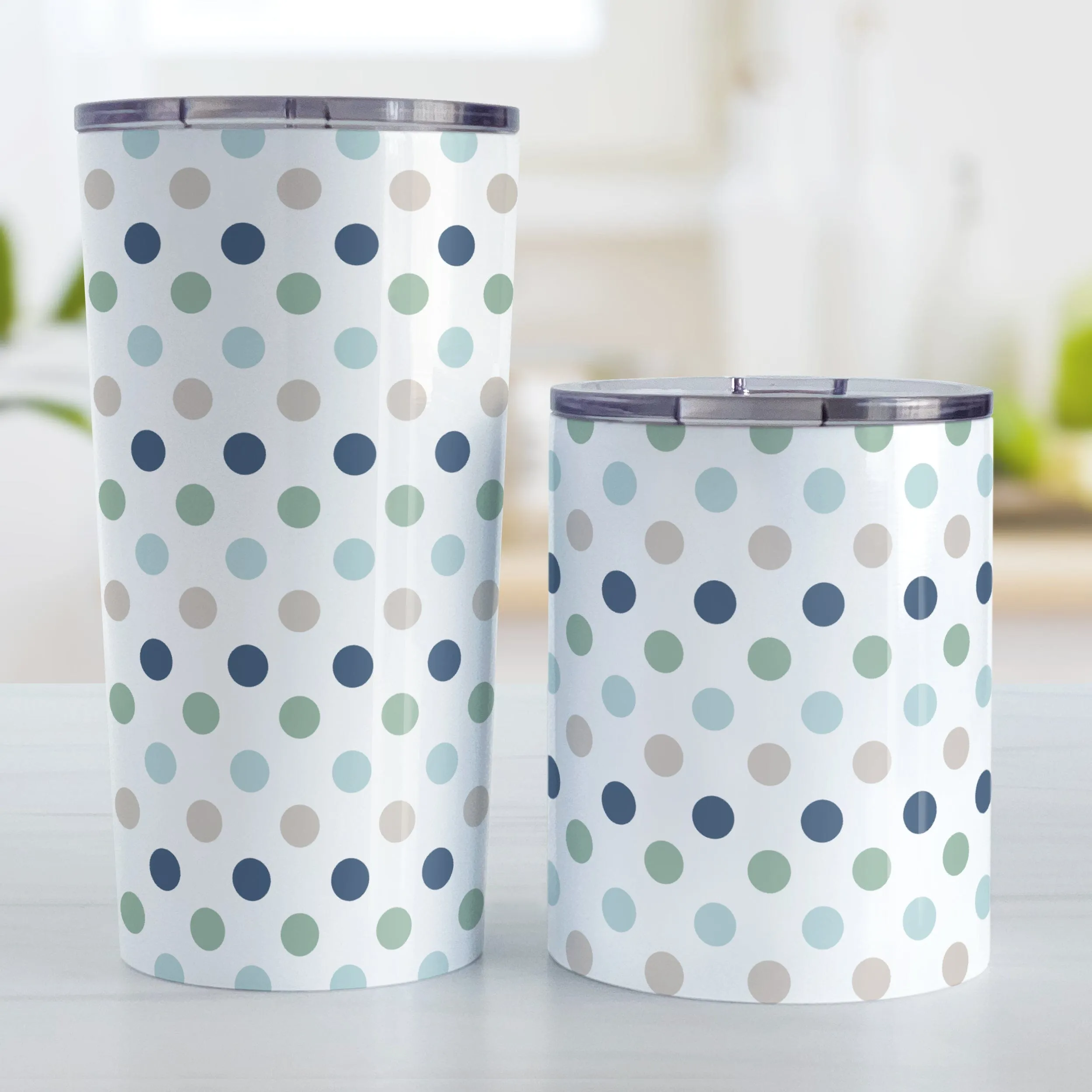 Coastal Polka Dots Tumbler Cup