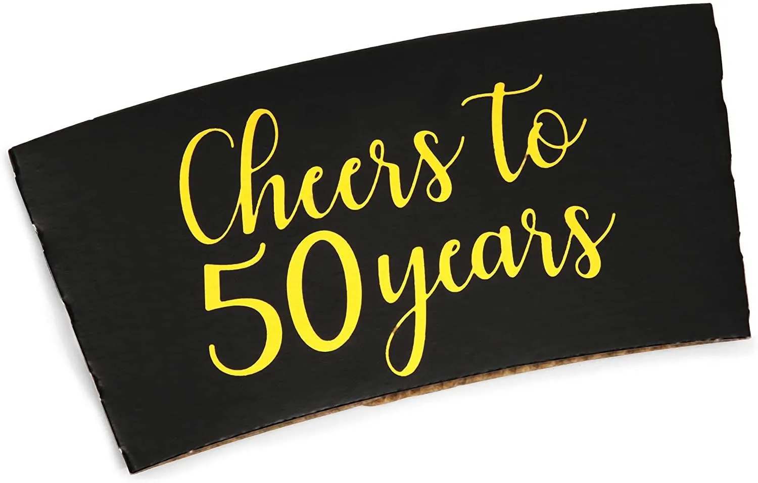 Coffee Cup Drink Sleeves for 50th Anniversary or Birthday, Fits 12-16 oz (Gold Foil, 50 Pack)