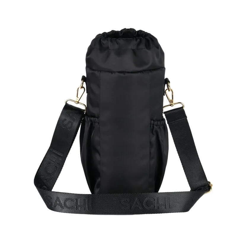 Crossbody Insulated Water Bottle Carrier Bag Black