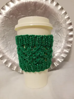 Cup Cuddler - Green Sparkle - lacy style