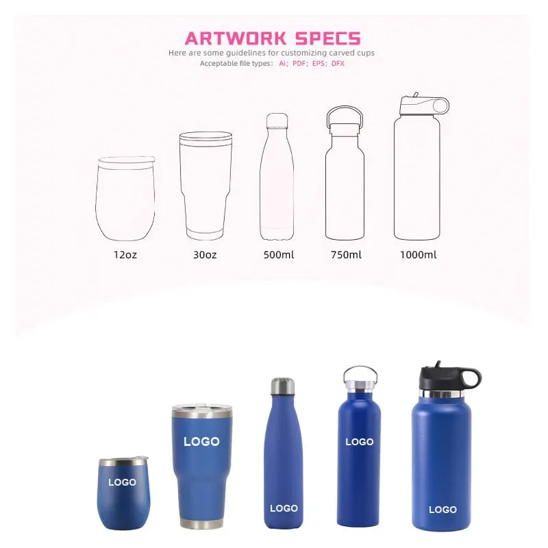 Customized Tumbler With Lid Stainless Steel Vacuum