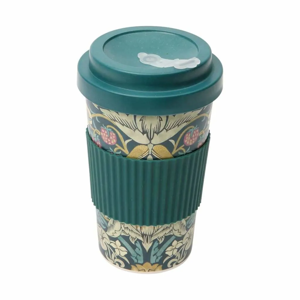 Dexam Morris & Co Strawberry Thief Bamboo Fibre Drinks Mug Teal