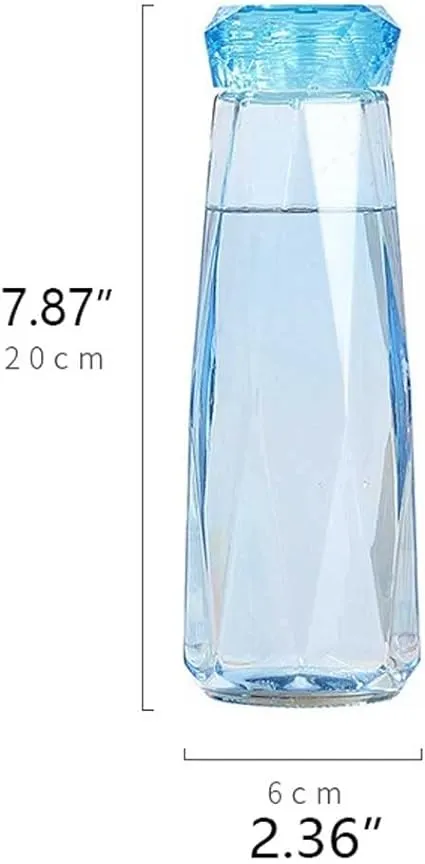 DIAMOND GLASS WATER BOTTLE 450ML