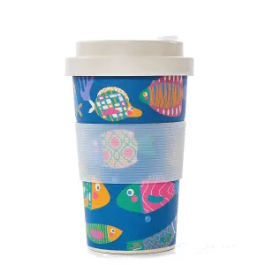 Eco Chic Blue Tropical Fish Bamboo Cup