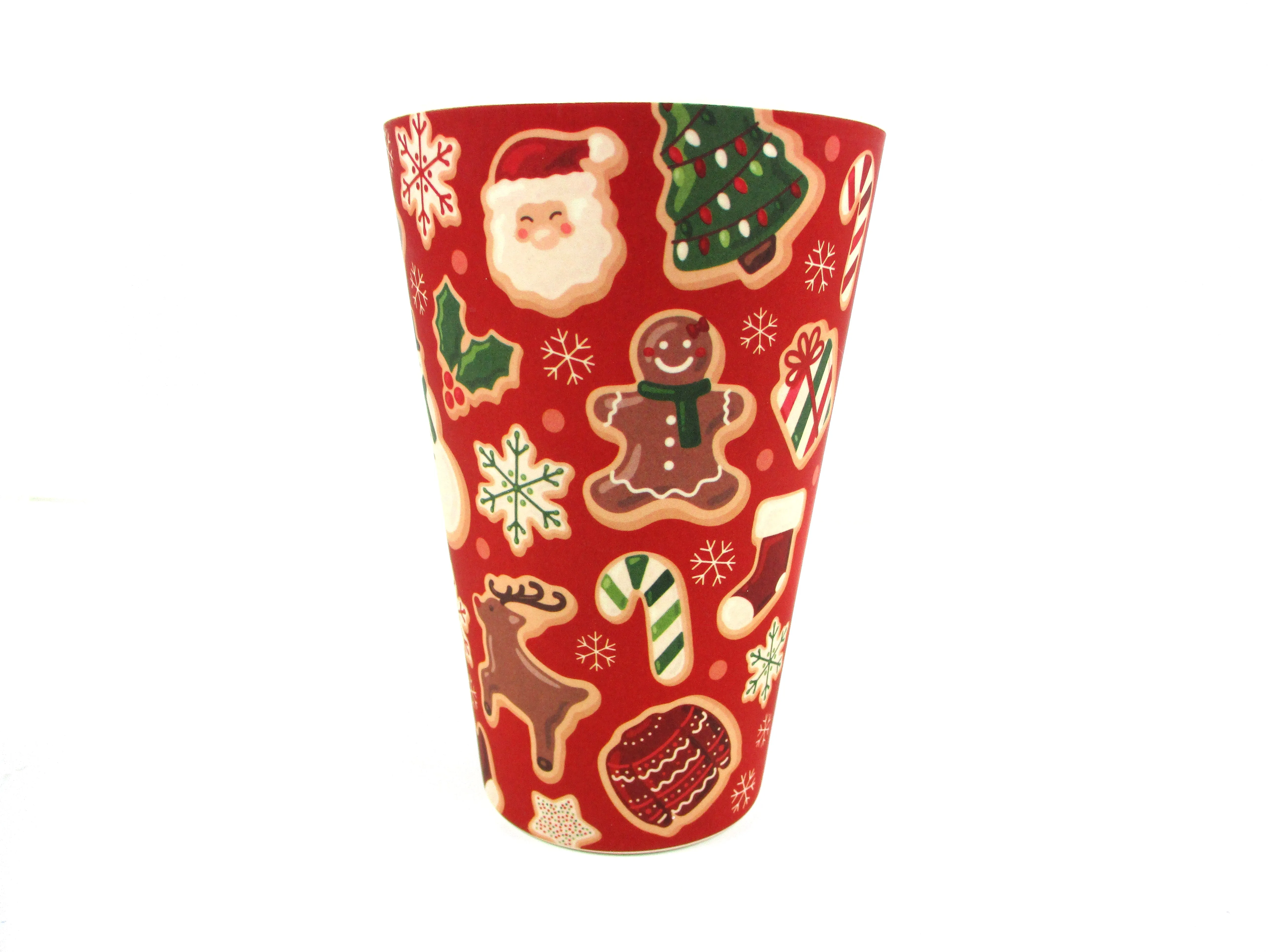 Eco-Friendly Reusable Plant Fiber 14 oz Travel Mug with Christmas Cookies Design