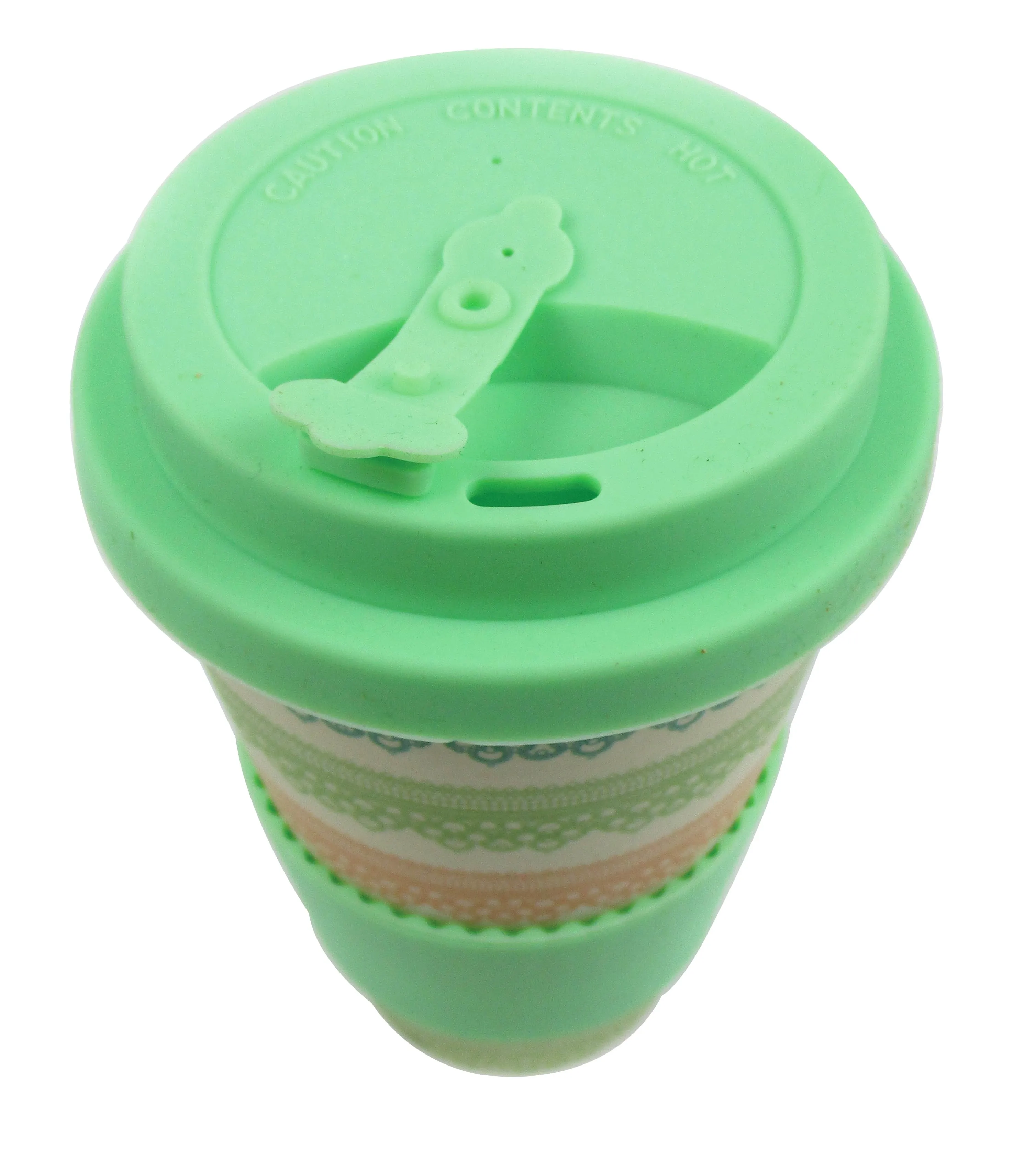 Eco-Friendly Reusable Plant Fiber Travel Mug with Lace Design