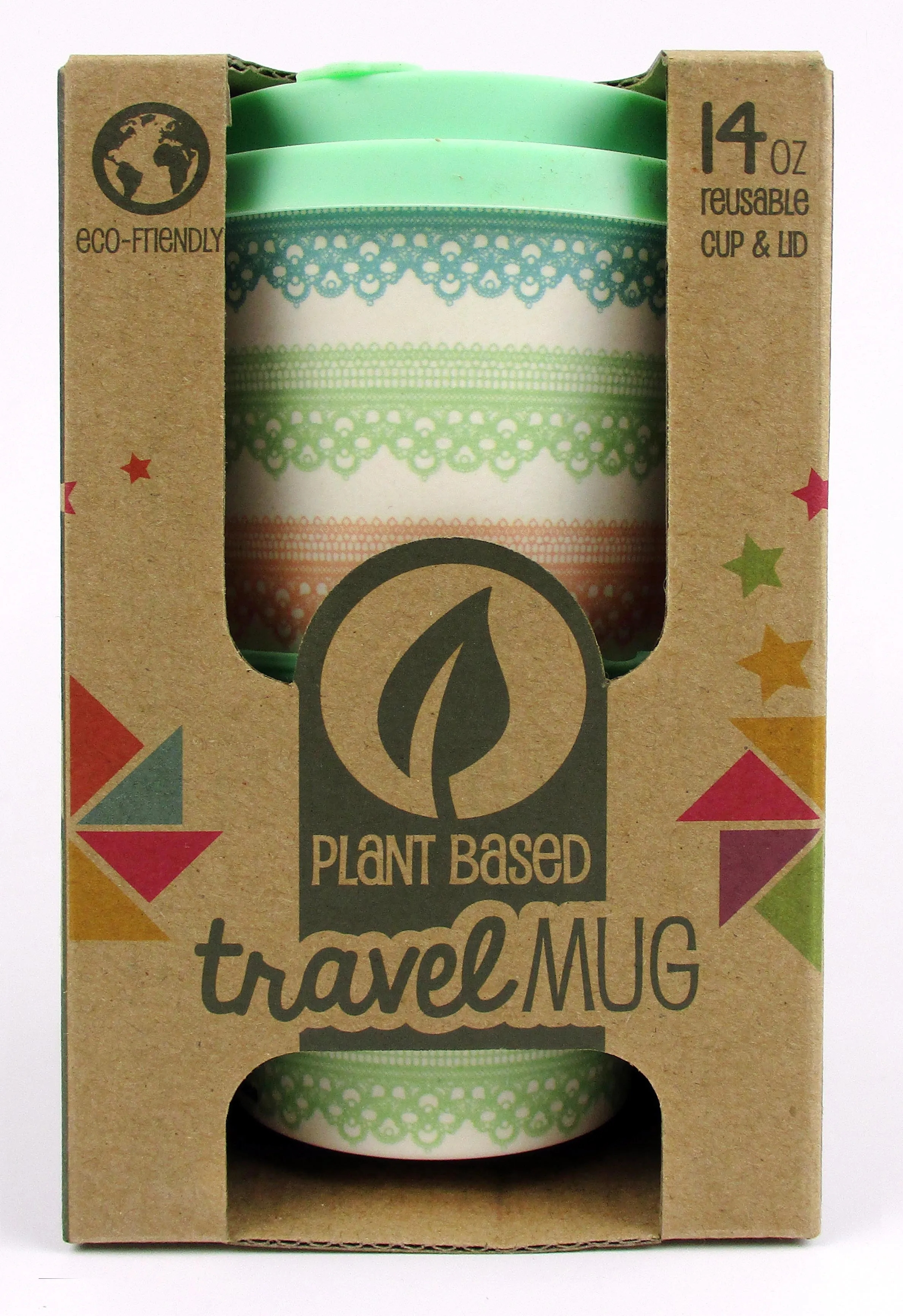 Eco-Friendly Reusable Plant Fiber Travel Mug with Lace Design