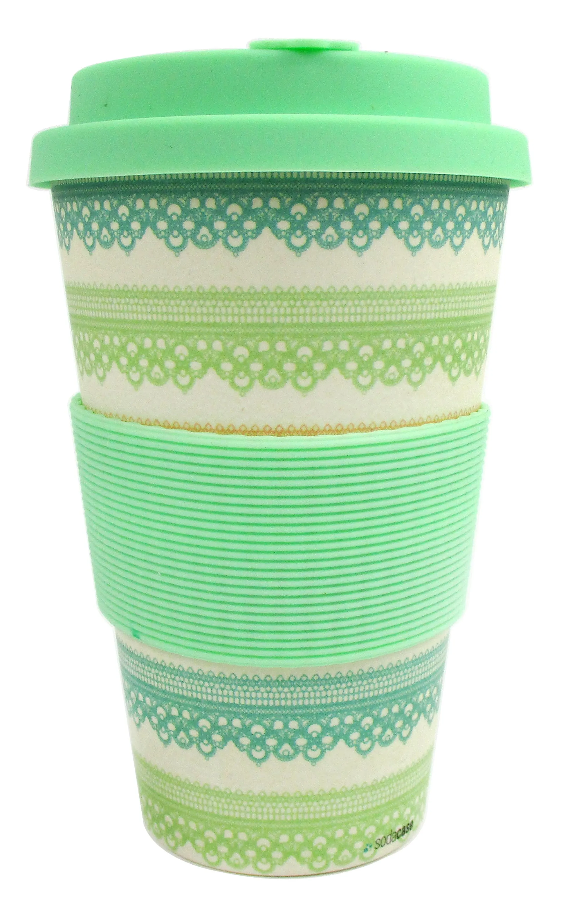 Eco-Friendly Reusable Plant Fiber Travel Mug with Lace Design