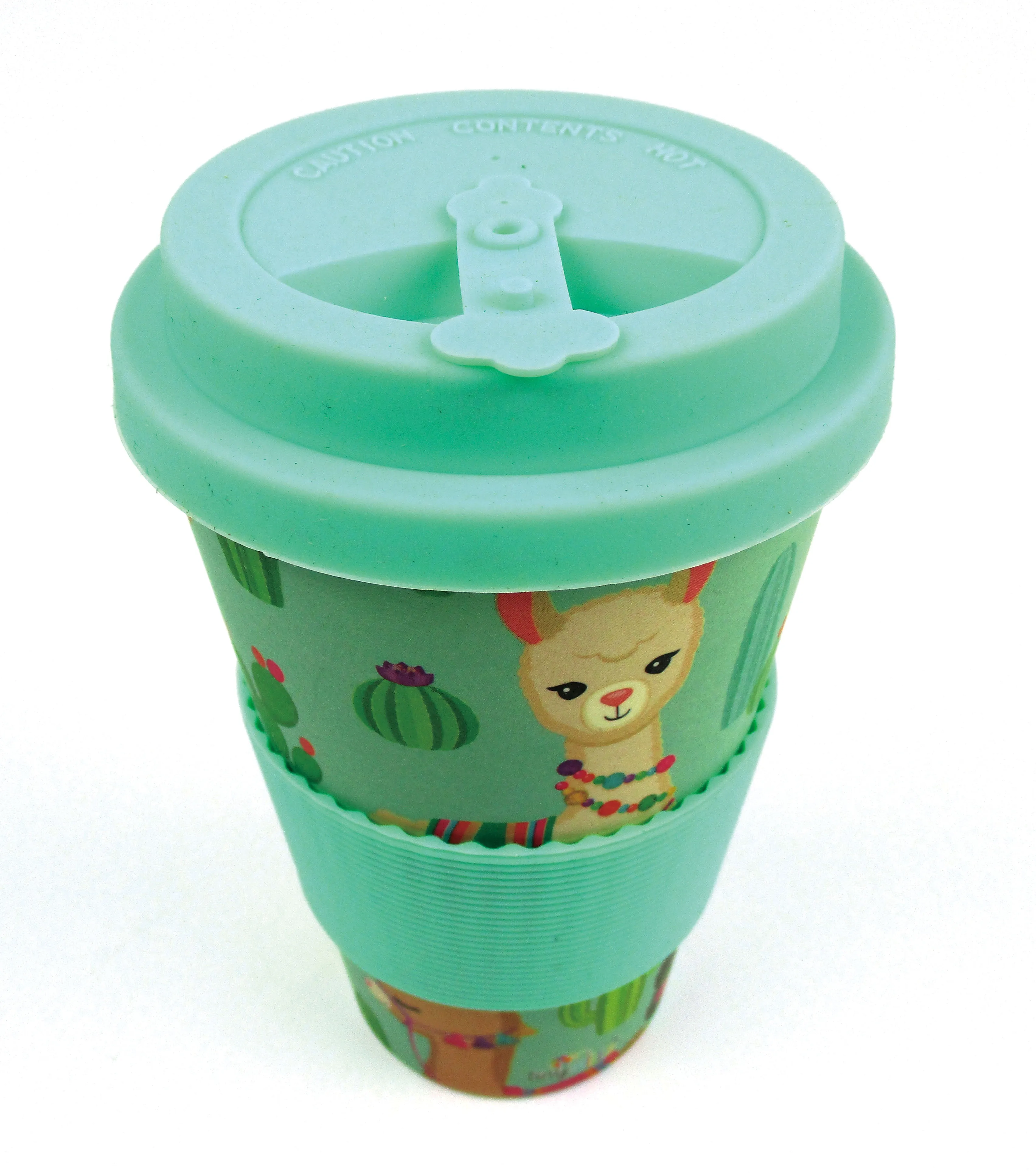 Eco-Friendly Reusable Plant Fiber Travel Mug with Llama Alpaca Design