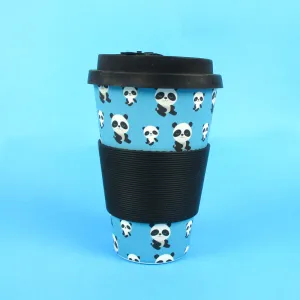 Eco-Friendly Reusable Plant Fiber Travel Mug with Panda Design