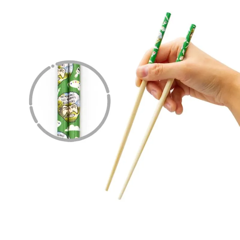 GAMAGO Bamboo Chopsticks Set of 4 - Bob Ross