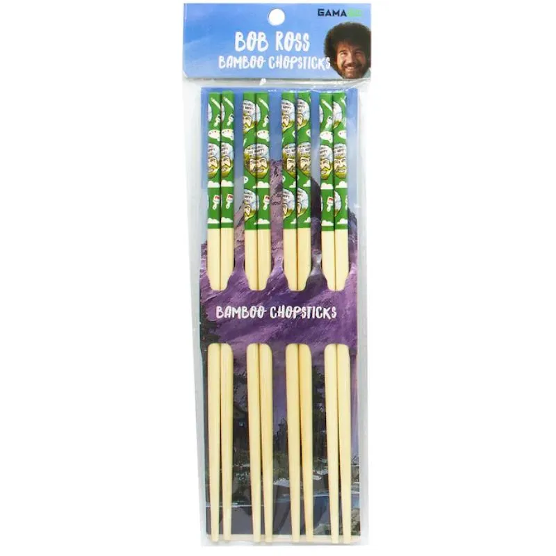 GAMAGO Bamboo Chopsticks Set of 4 - Bob Ross