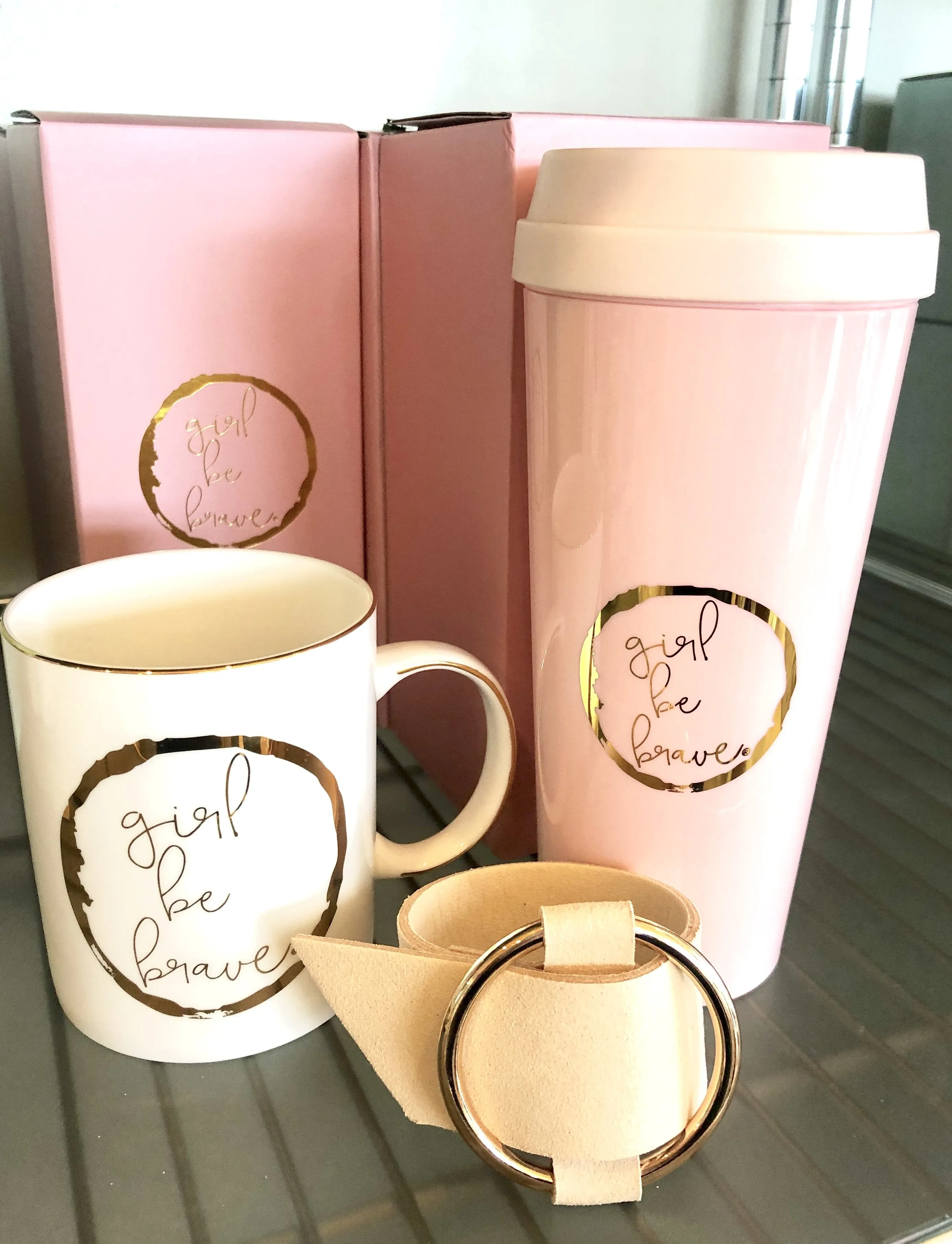 Girl Be Brave Pink Thermal Mug