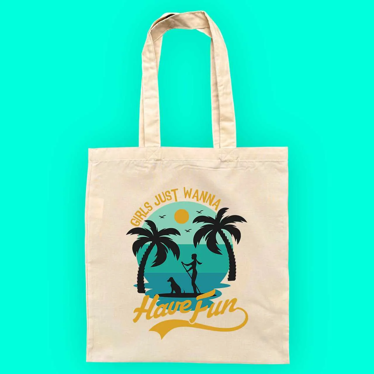 Girls Just Wanna Have Fun Reusable Tote Bag