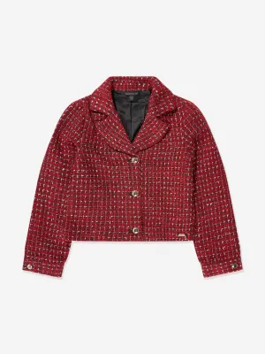 Guess Girls Boucle Blazer in Red