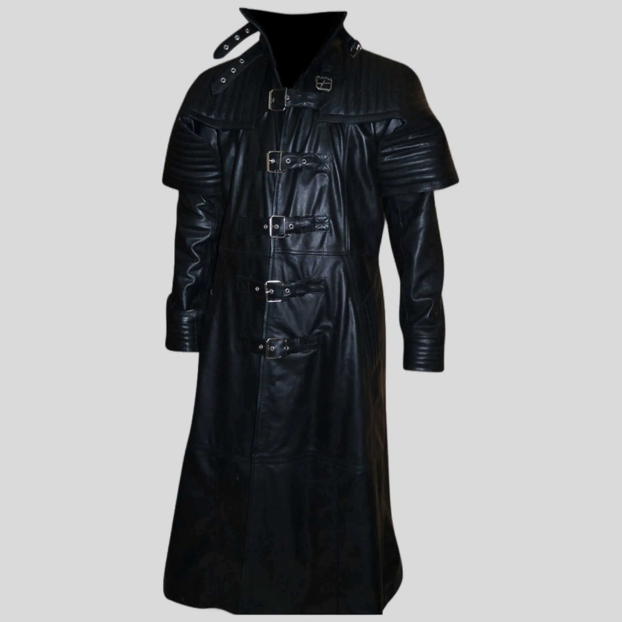 Hugh Jackman Van Helsing Black Leather Long Trench Coat