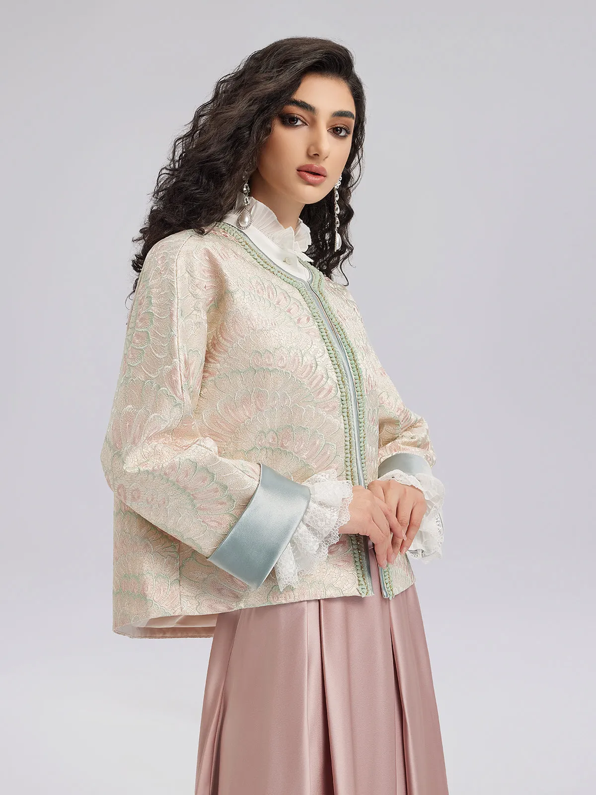 Intricate Jacquard Floral Jacket