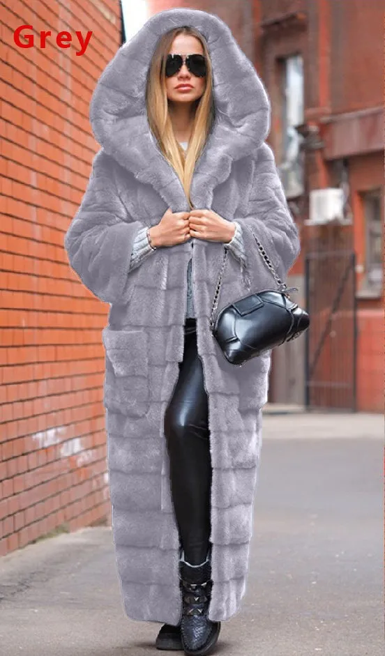 Jaise Elegance Faux Fur Hooded Jacket