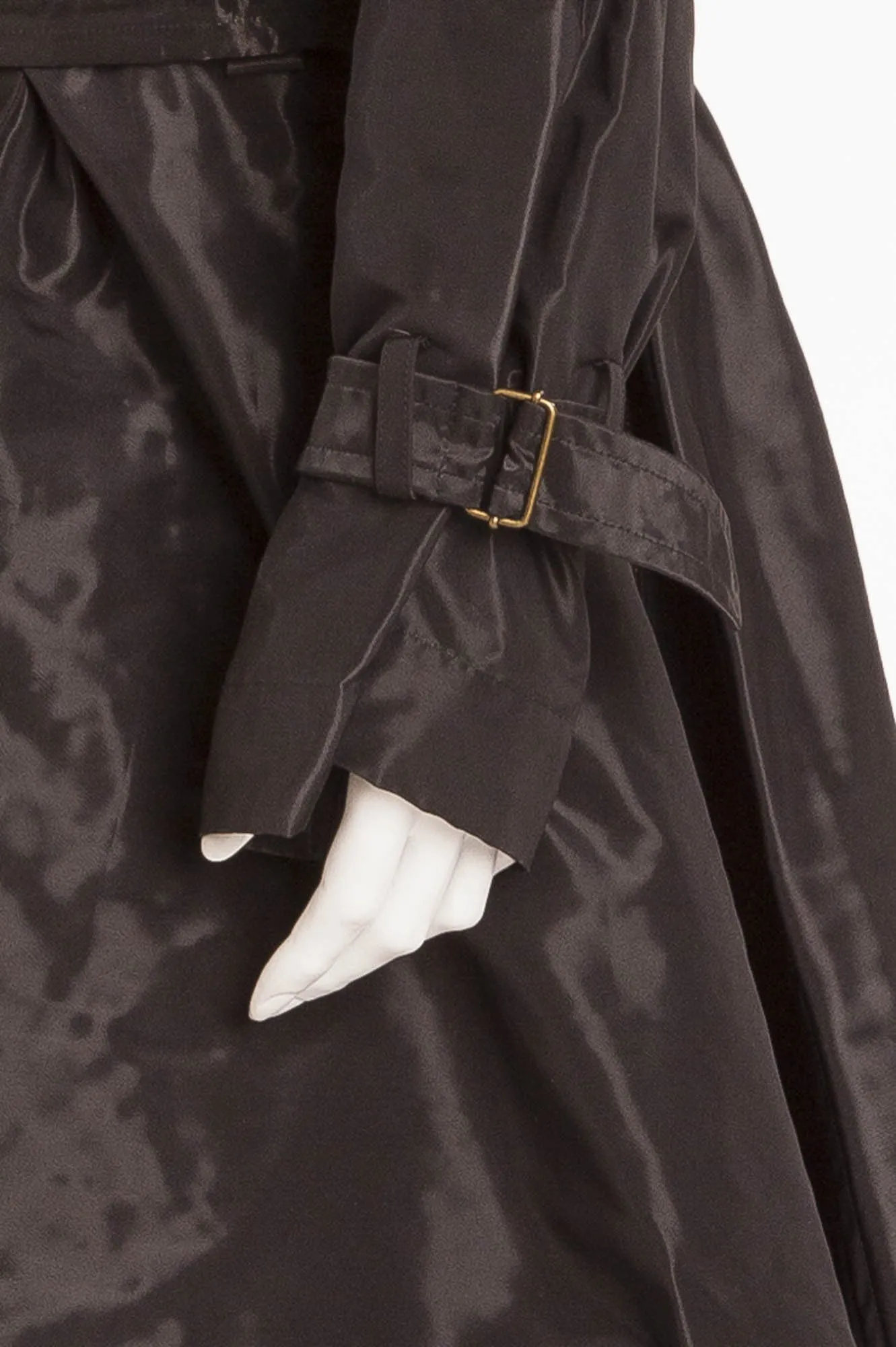 Lanvin - Shiny Black Button Up Trench Coat - FR 40