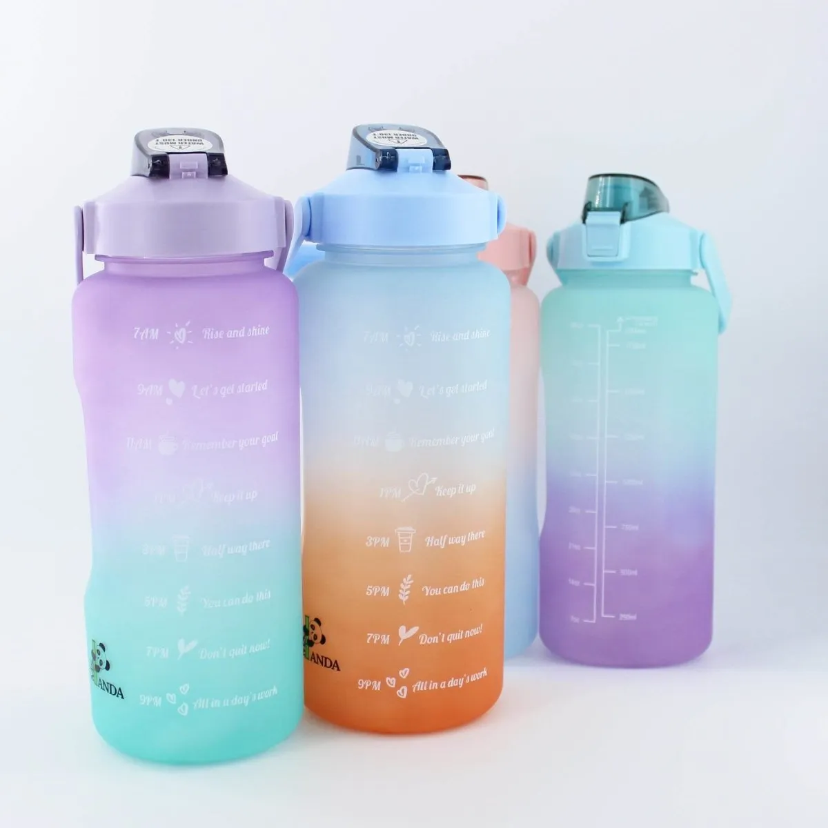 Large Half Gallon 64 OZ Leak-Proof Portable Water Bottle with Straw