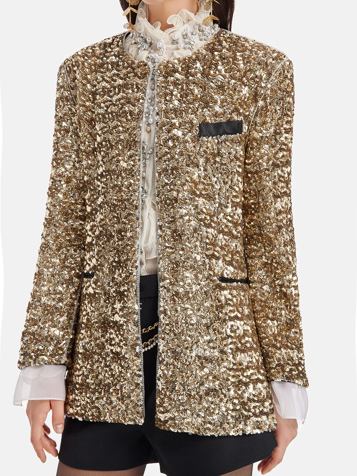 Light Luxury Sequin Heavy-Duty Blazer